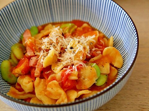 空豆のフレッシュトマトパスタ【KOZLIFE】